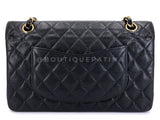 Chanel 2003 Vintage Black Caviar Medium Classic Double Flap Bag 24k GHW D3R
