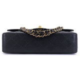 Chanel 2003 Vintage Black Caviar Medium Classic Double Flap Bag 24k GHW D3R