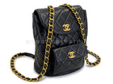 Chanel 1996 Vintage Black Lambskin Duma Backpack Bag 24k GHW CAR