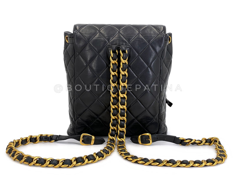 Chanel 1996 Vintage Black Lambskin Duma Backpack Bag 24k GHW CAR