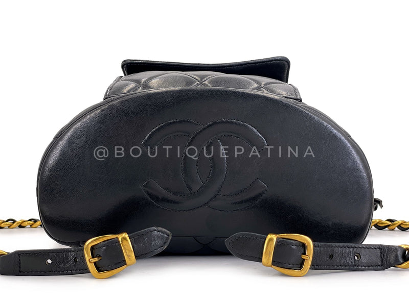 Chanel 1996 Vintage Black Lambskin Duma Backpack Bag 24k GHW CAR