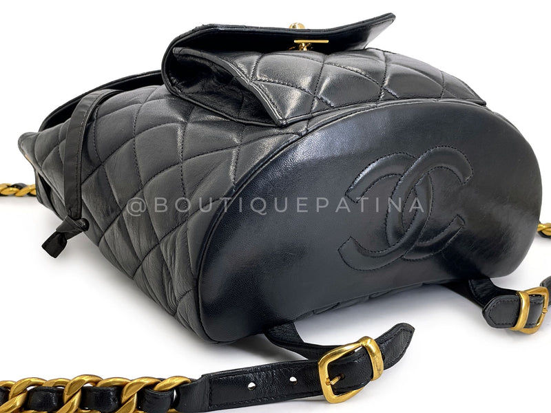 Chanel 1996 Vintage Black Lambskin Duma Backpack Bag 24k GHW CAR