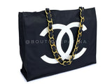 Chanel 1994 Vintage Black Nylon Canvas Chunky Chain Tote Bag 24k GHW Z6U