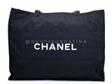 Chanel 1994 Vintage Black Nylon Canvas Chunky Chain Tote Bag 24k GHW Z6U