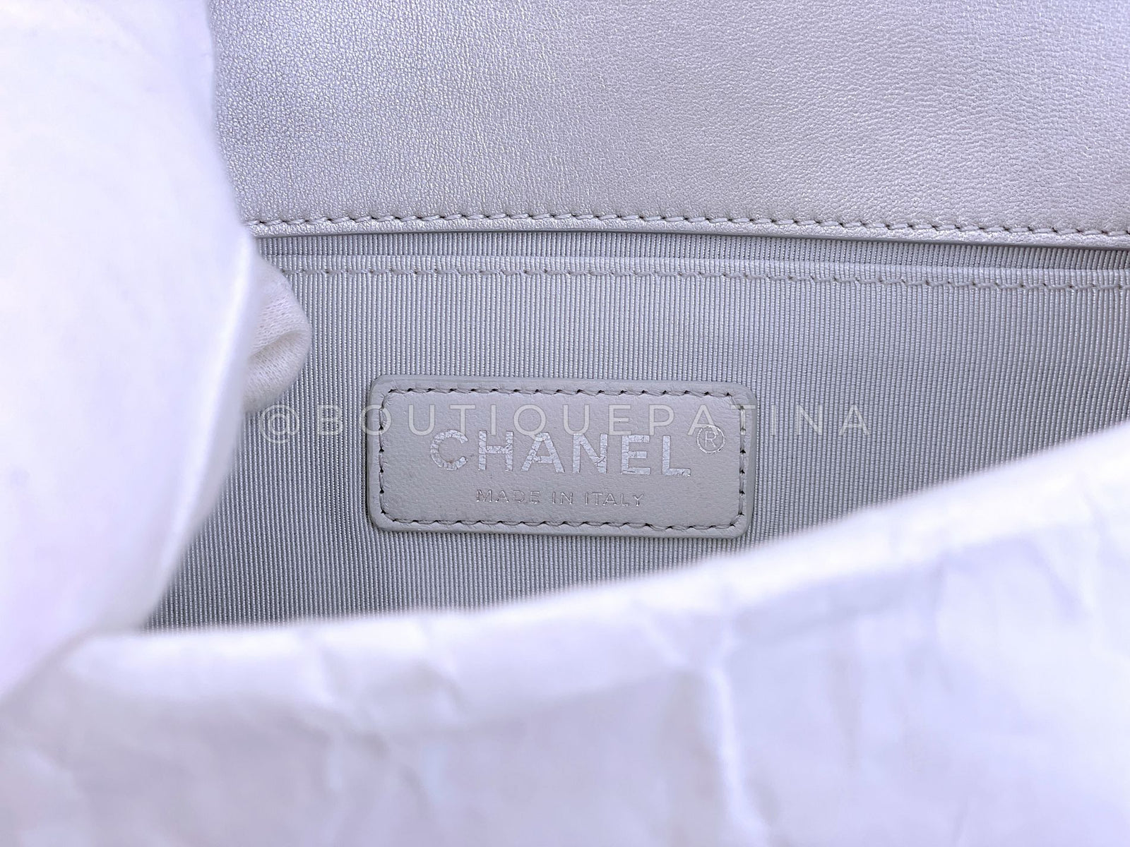 Chanel 18S Turquoise Mermaid Iridescent Water Boy Flap Bag Small