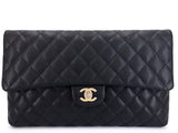 Chanel 2019 Black Caviar Timeless Classic Clutch Flap Bag GHW BIP