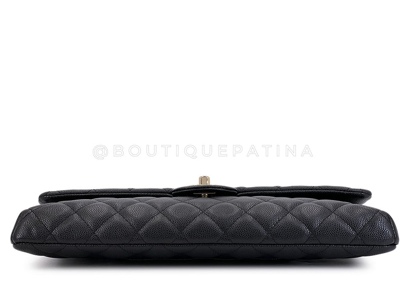 Chanel 2019 Black Caviar Timeless Classic Clutch Flap Bag GHW BIP