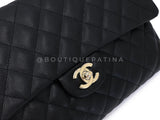 Chanel 2019 Black Caviar Timeless Classic Clutch Flap Bag GHW BIP