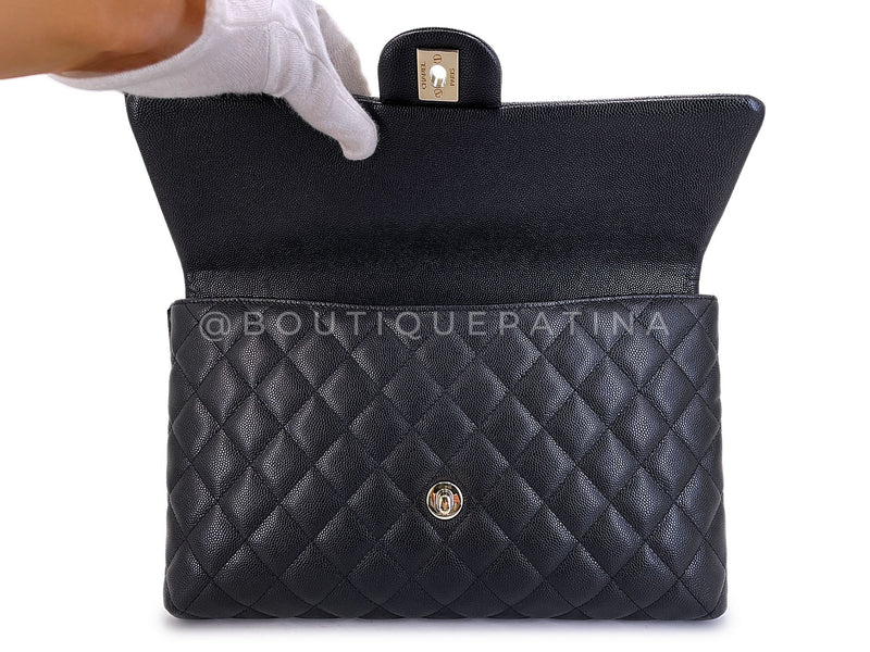 Chanel 2019 Black Caviar Timeless Classic Clutch Flap Bag GHW BIP