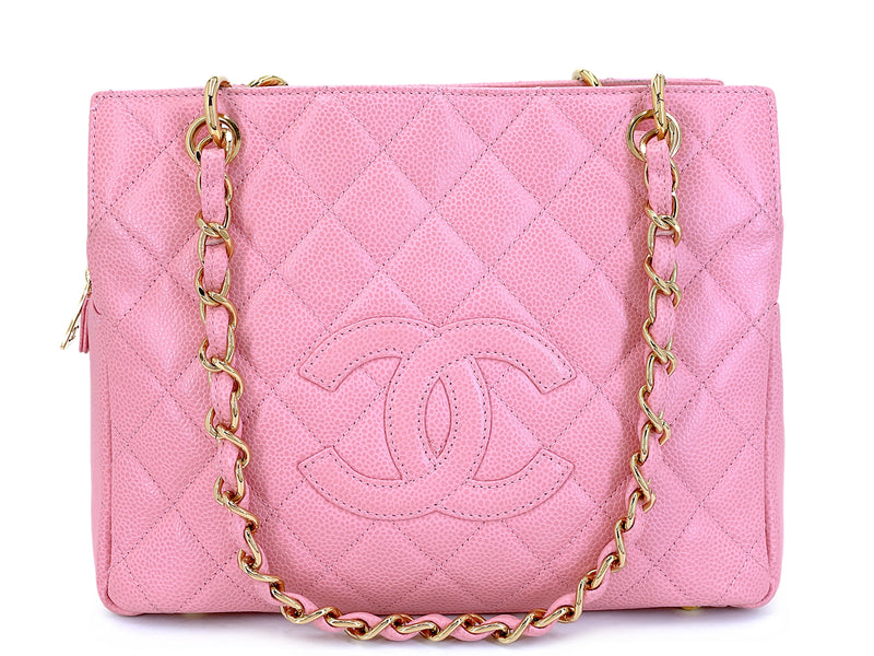 Chanel 2003 Vintage Sakura Pink Caviar Petite Timeless Tote PTT Bag 24k GHW  XAR