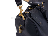 Chanel 1996 Vintage Black Caviar Duffle Duffel Bowler Bag Small 24k GHW OHL