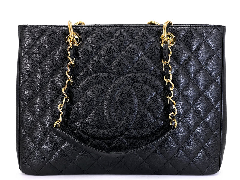 Chanel Black Caviar Grand Shopper Tote GST Bag GHW R1K