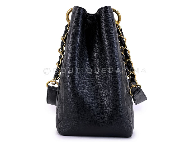 Chanel Black Caviar Grand Shopper Tote GST Bag GHW R1K