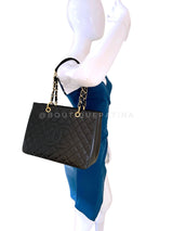 Chanel Black Caviar Grand Shopper Tote GST Bag GHW R1K