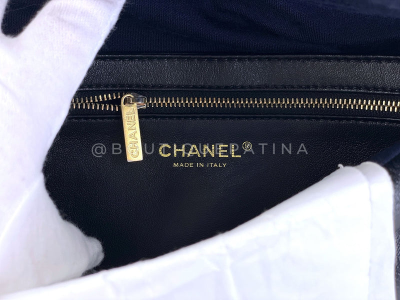 Chanel Black Lambskin Pillow Jumbo Clutch Flap Bag GHW J4Q