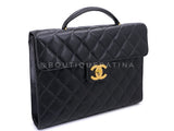 Chanel 1996 Vintage Black Caviar Briefcase Tote Bag 24k GHW YDR