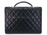 Chanel 1996 Vintage Black Caviar Briefcase Tote Bag 24k GHW YDR