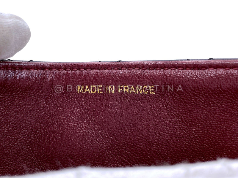 Chanel Vintage 1989 Black Mini Flap Bag Classic Lambskin 20cm 24k GHW FEL