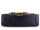 Chanel 1994 Vintage Black Maxi Classic Flap Bag 24k GHW FTD