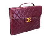 Chanel Vintage 1994 Wine Burgundy Caviar Briefcase Tote Bag 24k GHW CRG