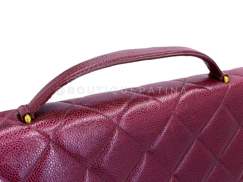 Chanel Vintage 1994 Wine Burgundy Caviar Briefcase Tote Bag 24k GHW CRG