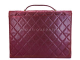 Chanel Vintage 1994 Wine Burgundy Caviar Briefcase Tote Bag 24k GHW CRG