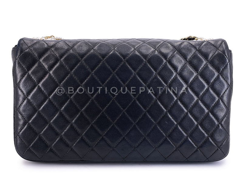 Chanel 2013 Black Westminster Pearl and Chain Flap Bag TL6