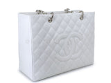 Pristine Chanel Vintage White Caviar Grand Shopper Tote GST Bag SHW Y1H