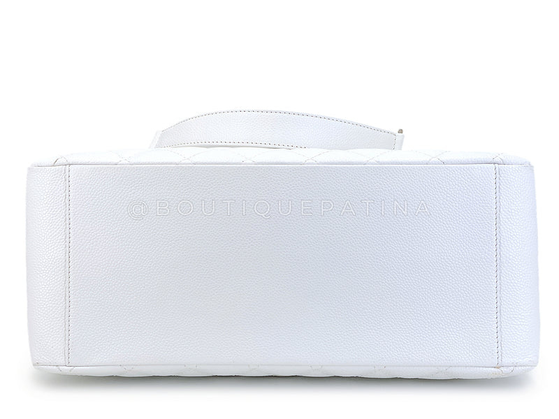 Pristine Chanel Vintage White Caviar Grand Shopper Tote GST Bag SHW Y1H