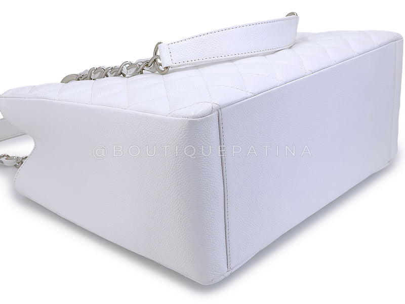 Pristine Chanel Vintage White Caviar Grand Shopper Tote GST Bag SHW Y1H