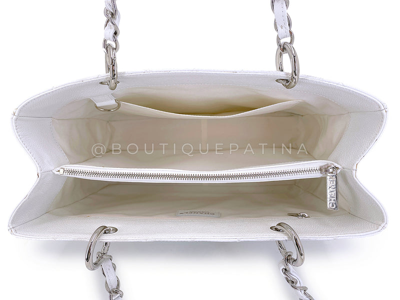 Pristine Chanel Vintage White Caviar Grand Shopper Tote GST Bag SHW Y1H
