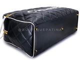 Chanel 1995 Vintage Black Letter Large Bowler Duffle Bag U3N