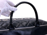 Chanel 1995 Vintage Black Letter Large Bowler Duffle Bag U3N