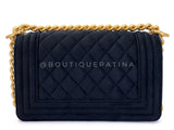 Chanel Small Boy Flap Bag Black Velvet Emerald-Cut Crystal Clasp GHW UGC