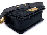 Chanel Small Boy Flap Bag Black Velvet Emerald-Cut Crystal Clasp GHW UGC