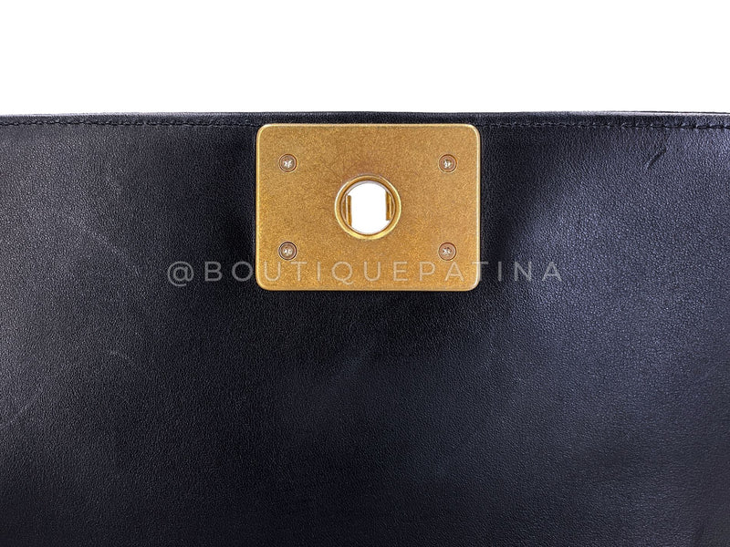 Chanel Small Boy Flap Bag Black Velvet Emerald-Cut Crystal Clasp GHW UGC