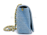 Chanel 1989 Vintage Light Denim Full Flap Bag 24k GHW 5CT