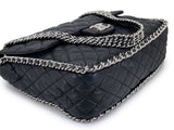Chanel Black Luxe Chain Around Maxi Flap Bag SHW 65I