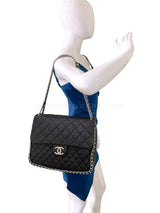 Chanel Black Luxe Chain Around Maxi Flap Bag SHW 65I