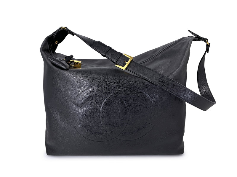 Chanel 1994 XL Vintage Caviar Timeless Hobo Tote Bag 24k GHW H09