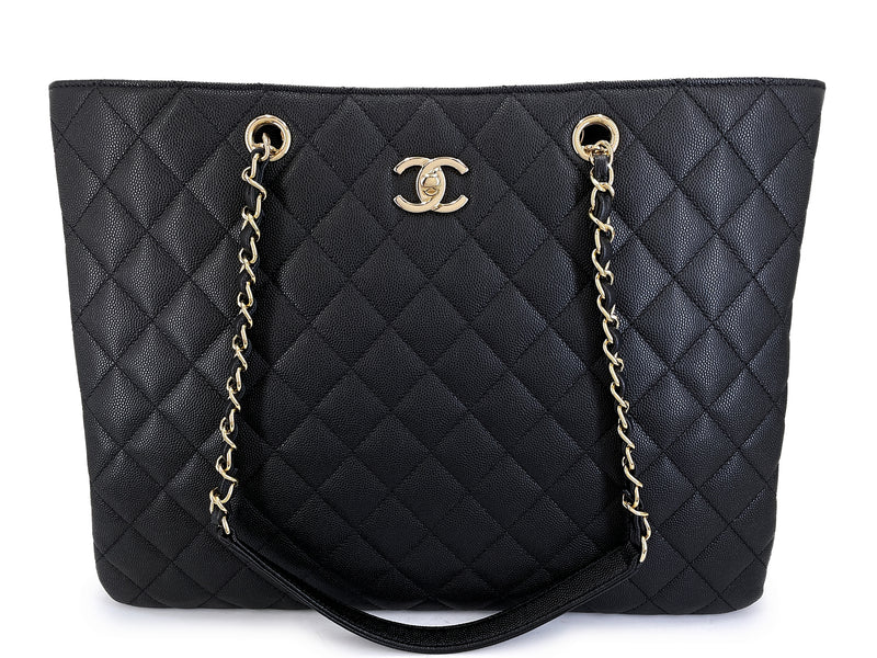 Chanel Black Caviar Timeless Classic Grand Shopper Tote Bag GHW 0JD