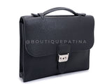 Hermès Black Fjord Sac a Depeche Mini Briefcase Bag 27 PHW E83