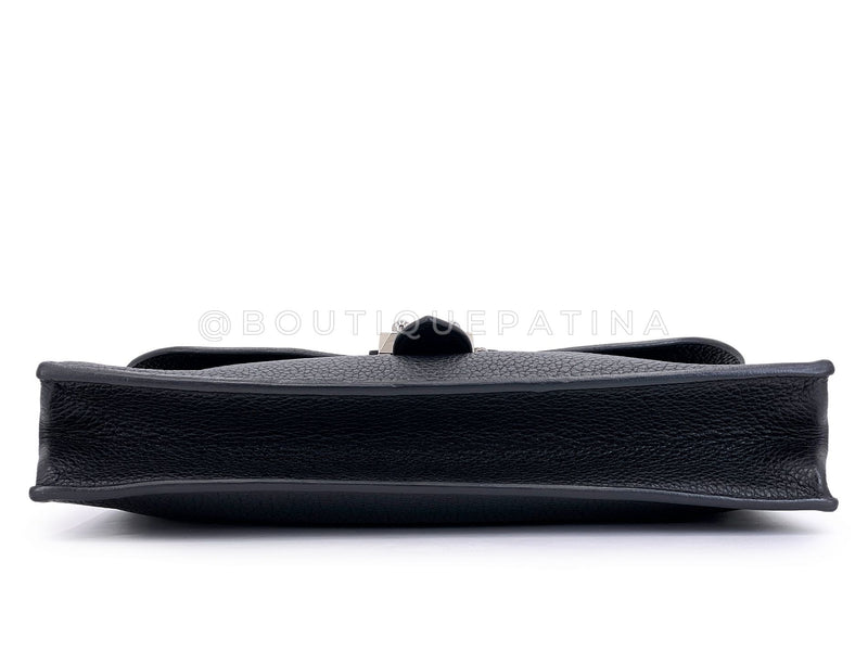 Hermès Black Fjord Sac a Depeche Mini Briefcase Bag 27 PHW E83