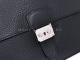 Hermès Black Fjord Sac a Depeche Mini Briefcase Bag 27 PHW E83