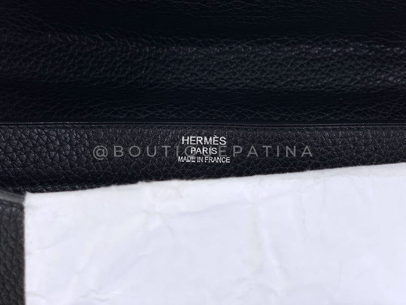Hermès Black Fjord Sac a Depeche Mini Briefcase Bag 27 PHW E83