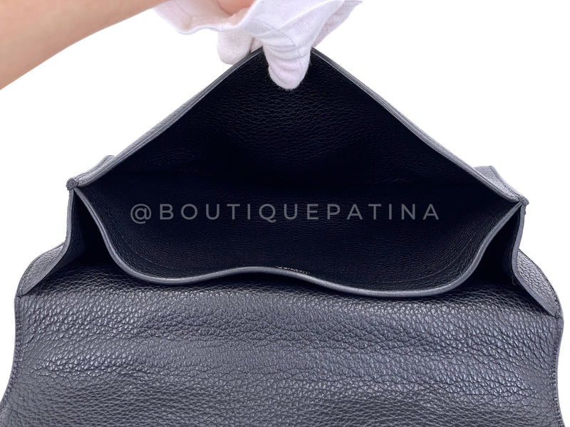 Hermès Black Fjord Sac a Depeche Mini Briefcase Bag 27 PHW E83