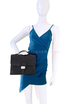 Hermès Black Fjord Sac a Depeche Mini Briefcase Bag 27 PHW E83