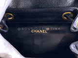 Rare Pristine Chanel 1994 Vintage Black Caviar Triple CC Large Backpack Bag 24k GHW V27