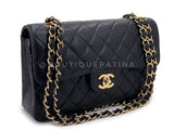 Chanel 2002 Vintage Black Caviar Small Classic Double Flap Bag 24k GHW  9TI