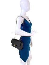 Chanel 2002 Vintage Black Caviar Small Classic Double Flap Bag 24k GHW  9TI